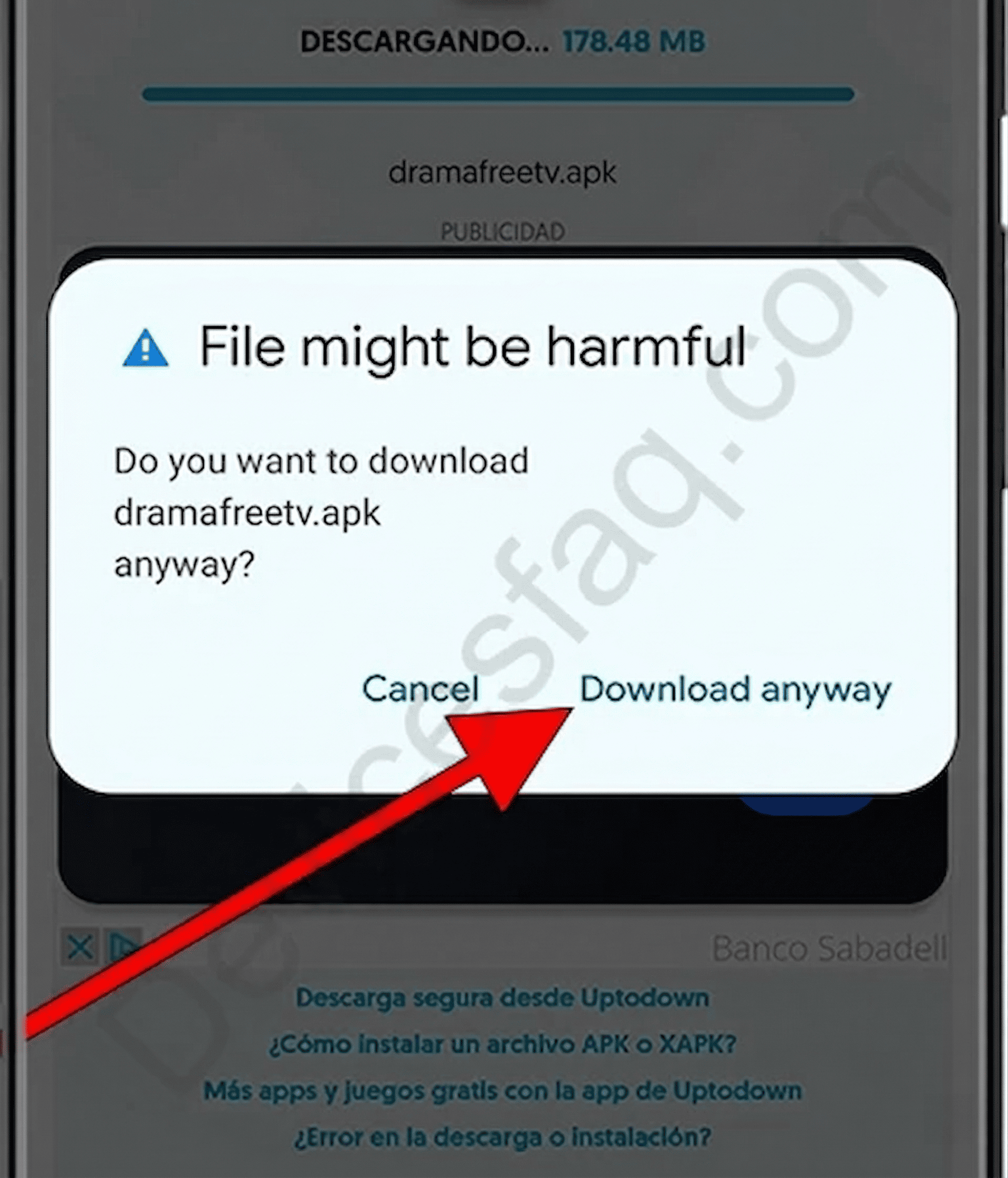 Confirmer le téléchargement APK
